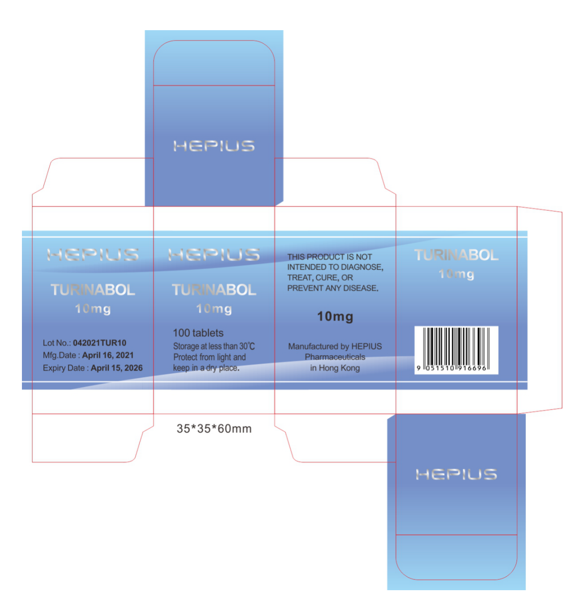 Turinabol 10mg, 100 tablets, 特力补